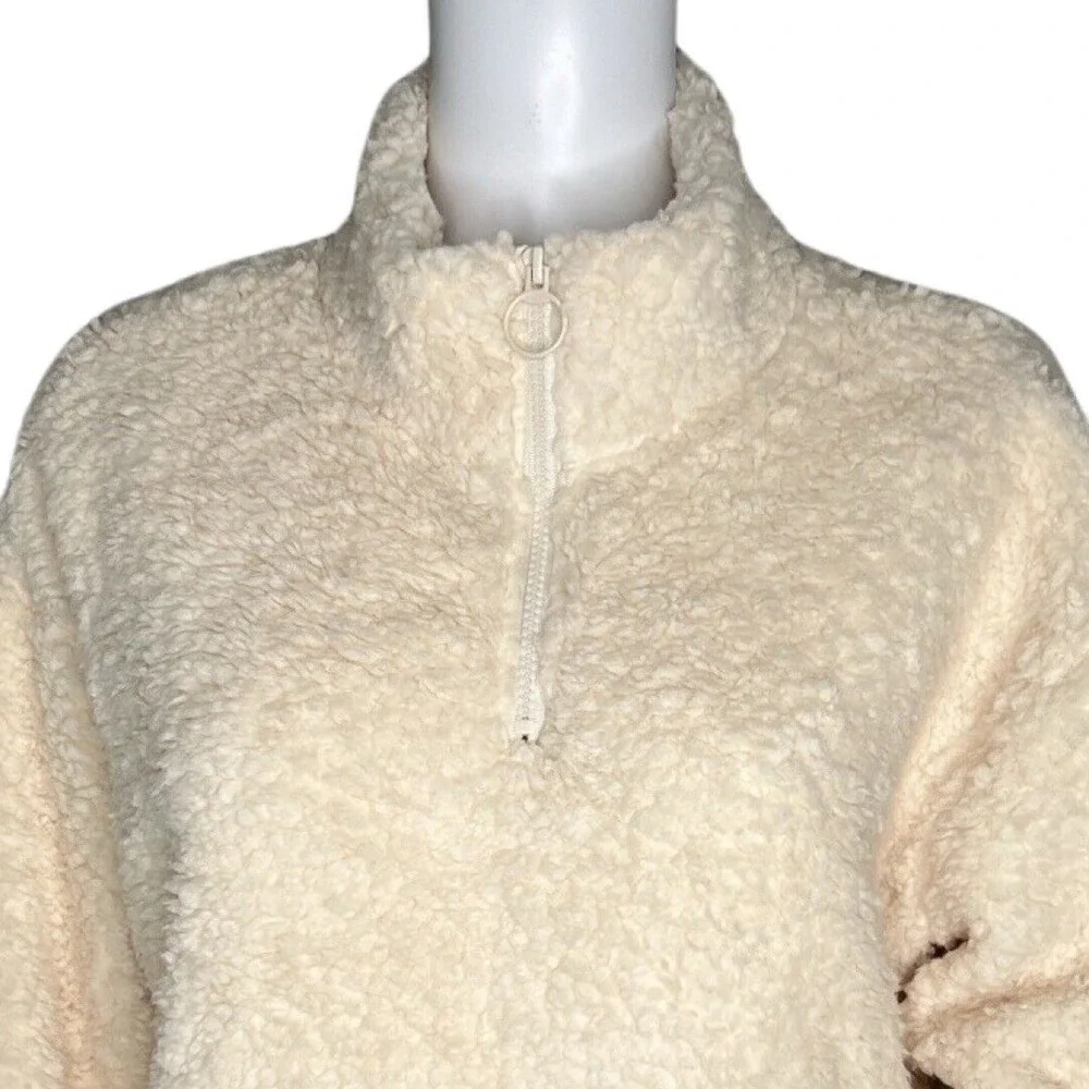 Love Tree Shirt Womens Large Cream Ivory Fleece Sweatshirt‎ Neutral Minimalist